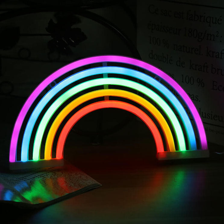 Moderne Kunststoff Fünf-Farben-Regenbogen LED Neon Dekoratives Licht 
