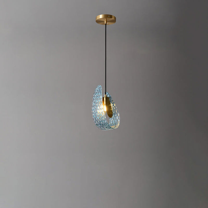European Light Luxury All Copper Glass 1/2-Light Pendelleuchte