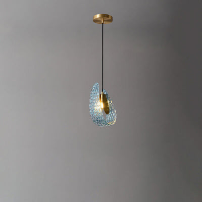 European Light Luxury All Copper Glass 1/2-Light Pendant Light