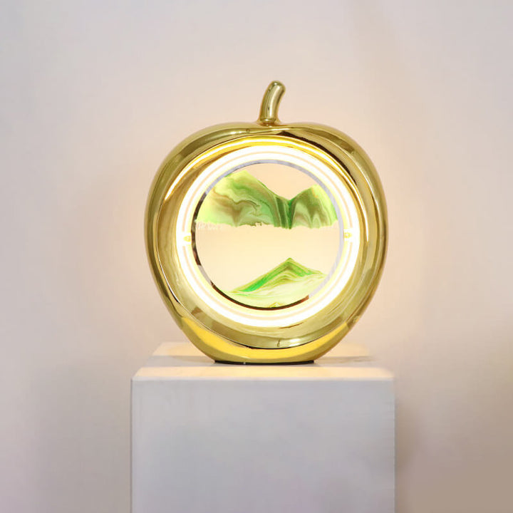 Lampe de table LED ambiante décorative avec peinture de sable mouvant Creative Apple 