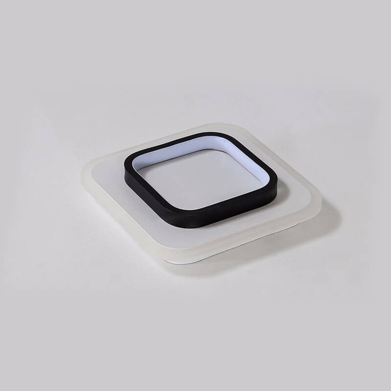 Luz de montaje empotrado LED de hierro acrílico blanco y negro cuadrado moderno 