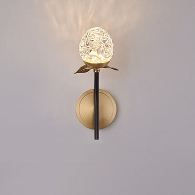 Moderna lámpara de pared con rama de manzana de cristal de lujo 1/2 luces 