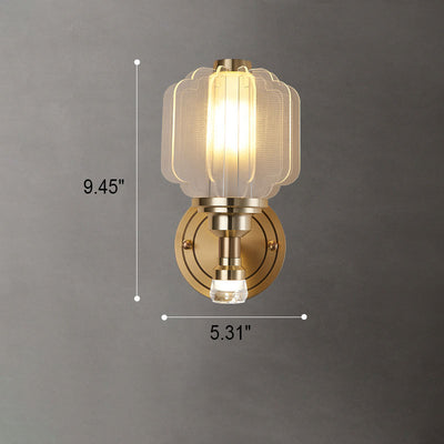 Modern Chinese Acrylic Brass Lantern 1/2 Light Wall Sconce Lamp