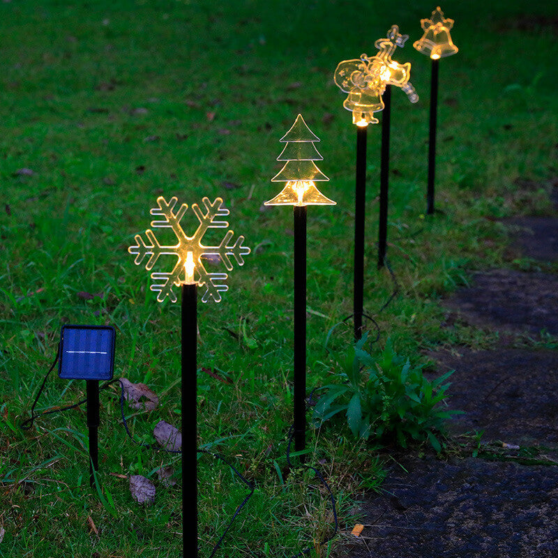 Solar-Weihnachtspentagramm-Schneeflocke-LED-Garten-Dekorations-Landschaftslicht im Freien 