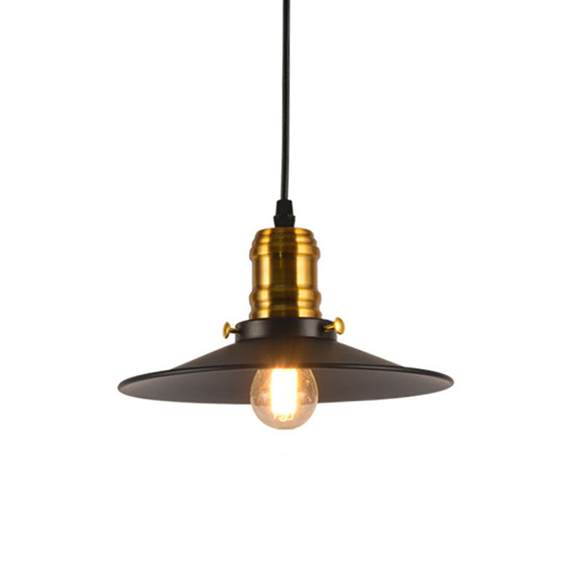 Contemporary Industrial Iron Round Barn 1-Light Pendant Light For Living Room &amp; Bedroom