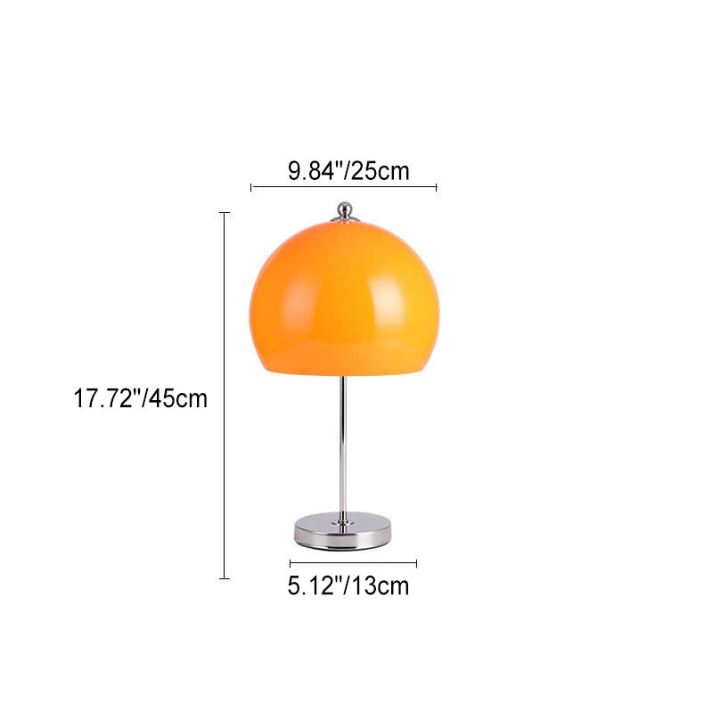 Modern Creative Orange Mushroom Glass Lampshade LED Table Lamp