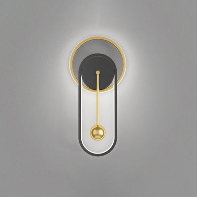 Nordic Industrial Iron Clock Design LED Wall Sconce Lamp