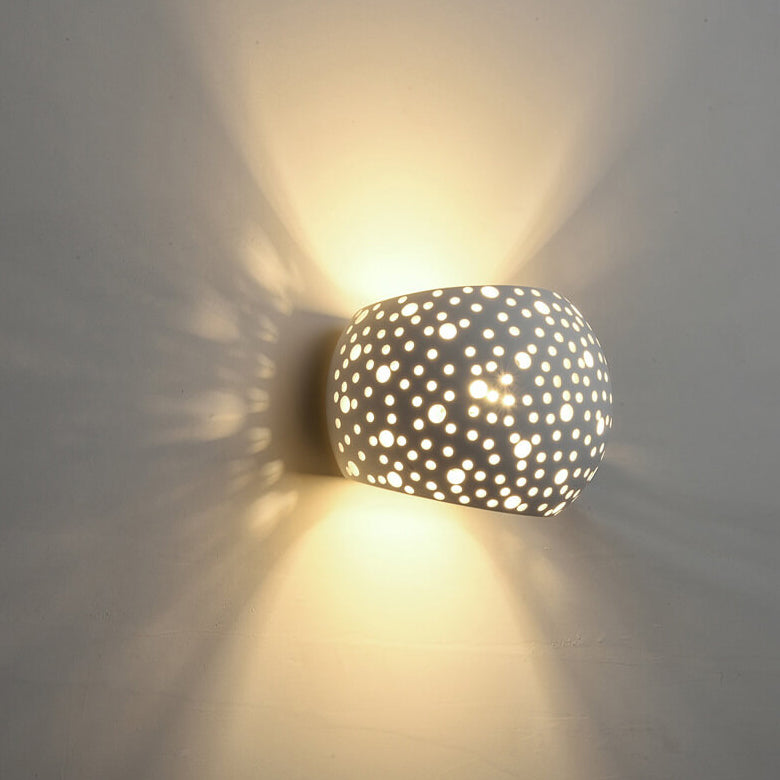 Modern Minimalist Hollow Plaster 1-Light Wall Sconce Lamp