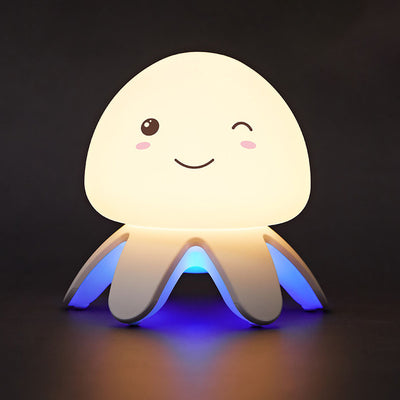 Creative Silicone Jellyfish Music USB Rechargeable Remote Control LED Night Light Table Lamp