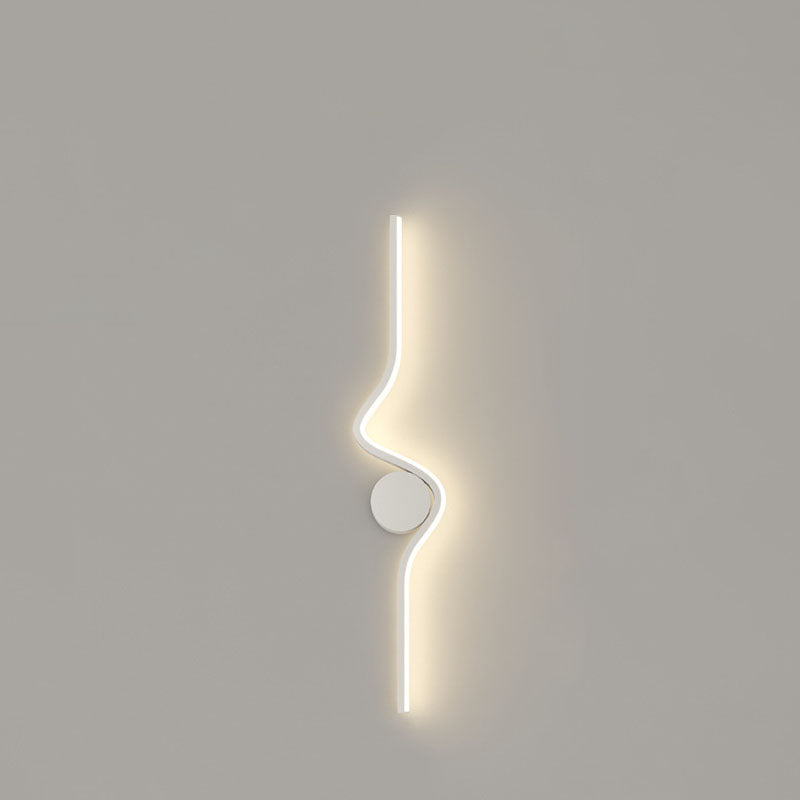 Modern Minimalist Iron Aluminum Silicone Long Strip LED Wall Sconce Lamp For Living Room