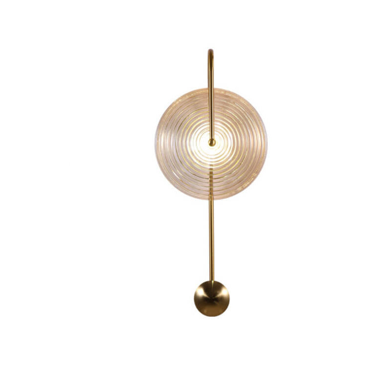 Modern Glass Creative Clock Design 1-Light Wall Sconce Lamp