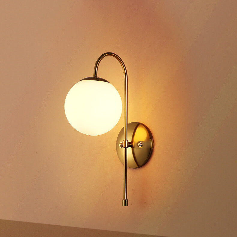 Applique murale à 1 lumière avec abat-jour en verre et fer industriel 