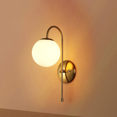 Industrial Iron Glass Globe Shade 1-Light Wall Sconce Lamp