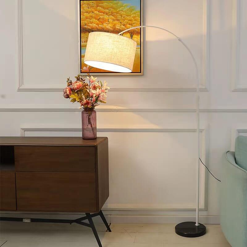 Lampe de sol Nordic Creative Fabric Column Shade Fishing Rod 1-Light 
