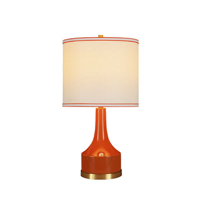 Modern Light Luxury Fabric Cylinder Water Drop Jar 1-Light Table Lamp