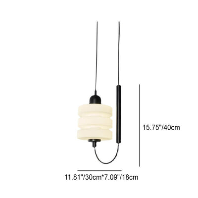 Japanese Minimalist Circular Glass Lampshade LED Pendant Light