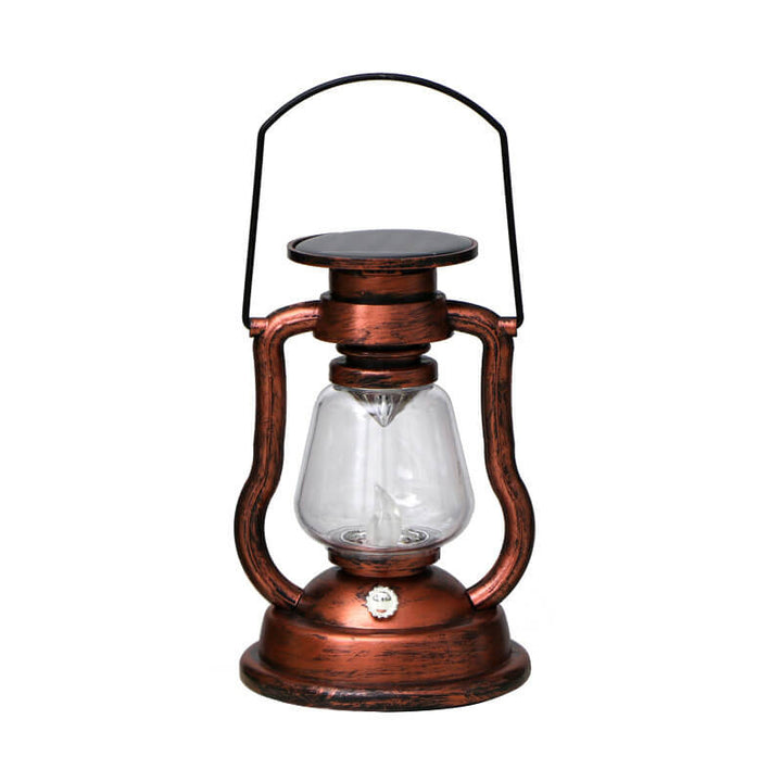Lampe à pétrole rétro solaire Lampe cheval LED Décoration de jardin extérieure Patio Lampe à flamme portable 