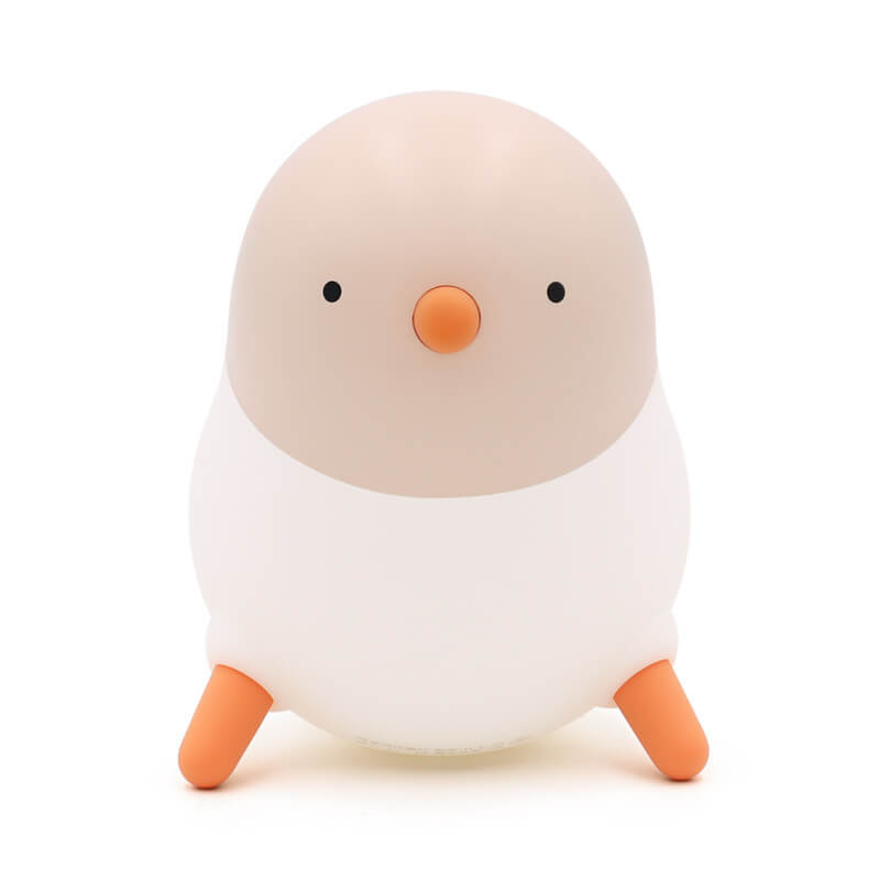 Lampe de table LED avec veilleuse en silicone créative en forme de poussin de dessin animé 