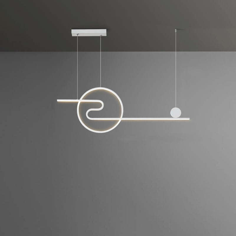 Nordic Minimalist Lines Round Iasland Light LED-Kronleuchter