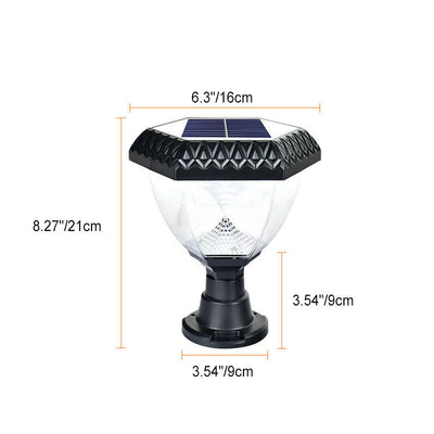 Lumière de tête de poteau LED en acrylique ABS hexagonal quadrilatère triangle rond à énergie solaire de simplicité moderne pour jardin 