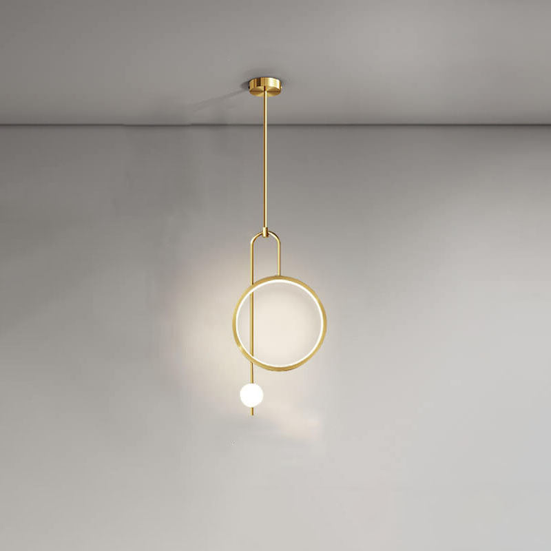 European Minimalist Light Luxury Circular Hardware Acrylic LED Chandelier