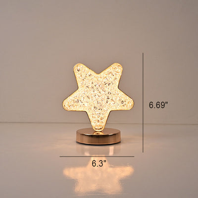 Lampe de table USB LED en acrylique créatif nordique avec géométrie étoile lune en métal 