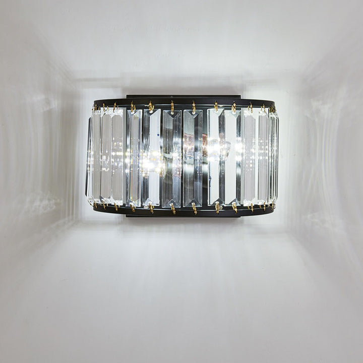 Modern Light Luxury Minimalist Iron Crystal 2-Light Wall Sconce Lamp