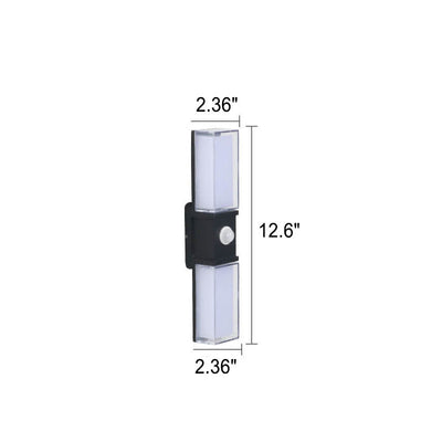 Lampe d'applique murale LED étanche extérieure à induction rectangulaire en aluminium simple et moderne 