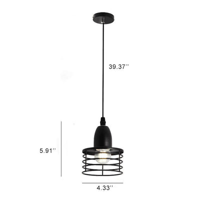 Industrial Vintage Iron Spring 1-Light Pendant Light