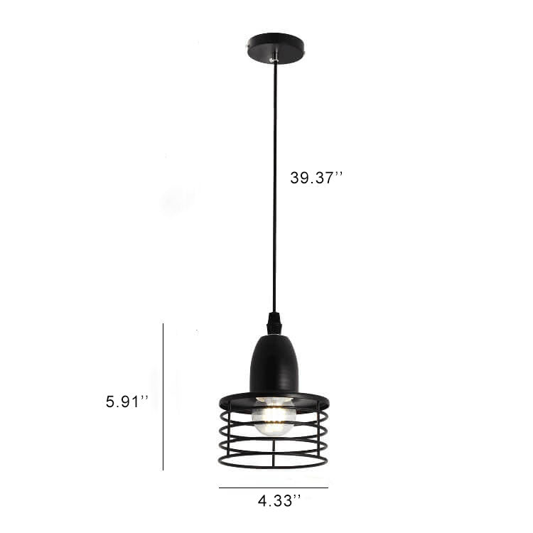 Industrial Vintage Iron Spring 1-Light Pendant Light