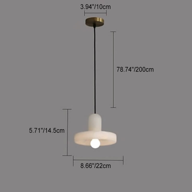 Moderne minimalistische runde Scheibe Marmor 1-Licht Pendelleuchte für Schlafzimmer 