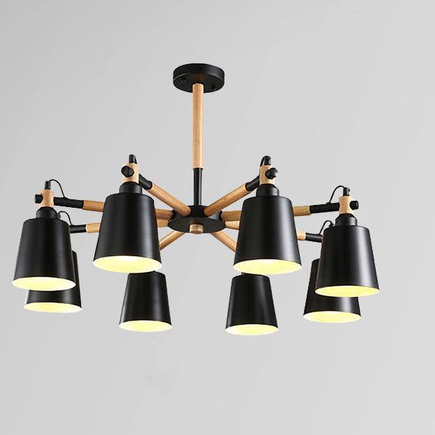 Nordische moderne Mode kreative Massivholz Macaron 3/6/8 Lichter Kronleuchter 