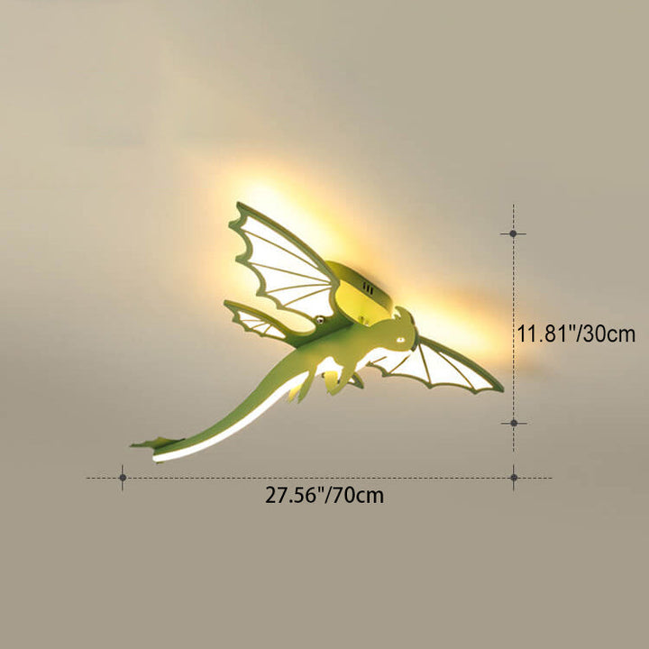 Luz de techo LED semi-empotrada de dinosaurio de dibujos animados acrílico creativo contemporáneo para dormitorio 