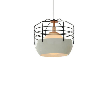 Industrial Iron Birdcage Design 1-Light Pendant Light