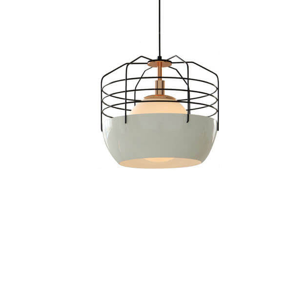 Industrial Iron Birdcage Design 1-Light Pendant Light