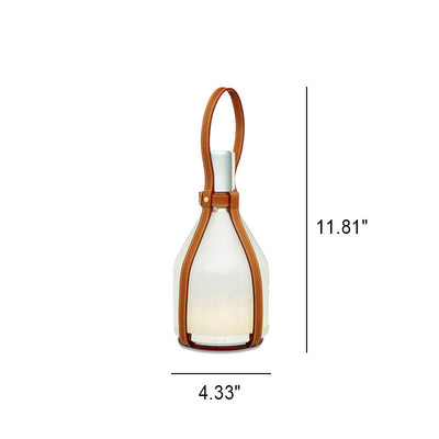 Creative Leather Glass Bottle Portable Rechargeable LED Table Lamp