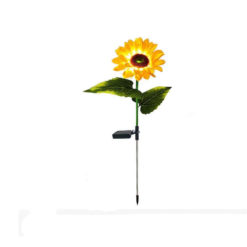 Luz de enchufe de suelo decorativa para césped al aire libre con LED de girasol solar 