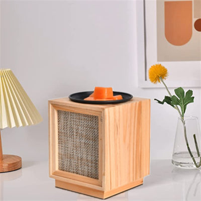 Lampe de table en cire fondue à 1 lumière carrée en bois créatif nordique 