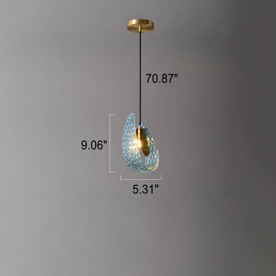 European Light Luxury All Copper Glass 1/2-Light Pendelleuchte