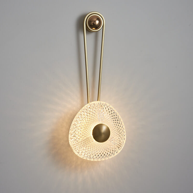 Moderne Luxus Runde Acryl Metall Hängende LED Wandleuchte 