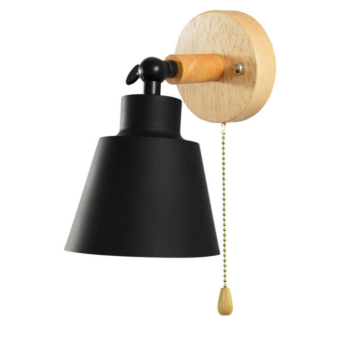 Nordic Minimalist Macaron Einfarbige Drehbare Holz 1-Licht Wandleuchte 