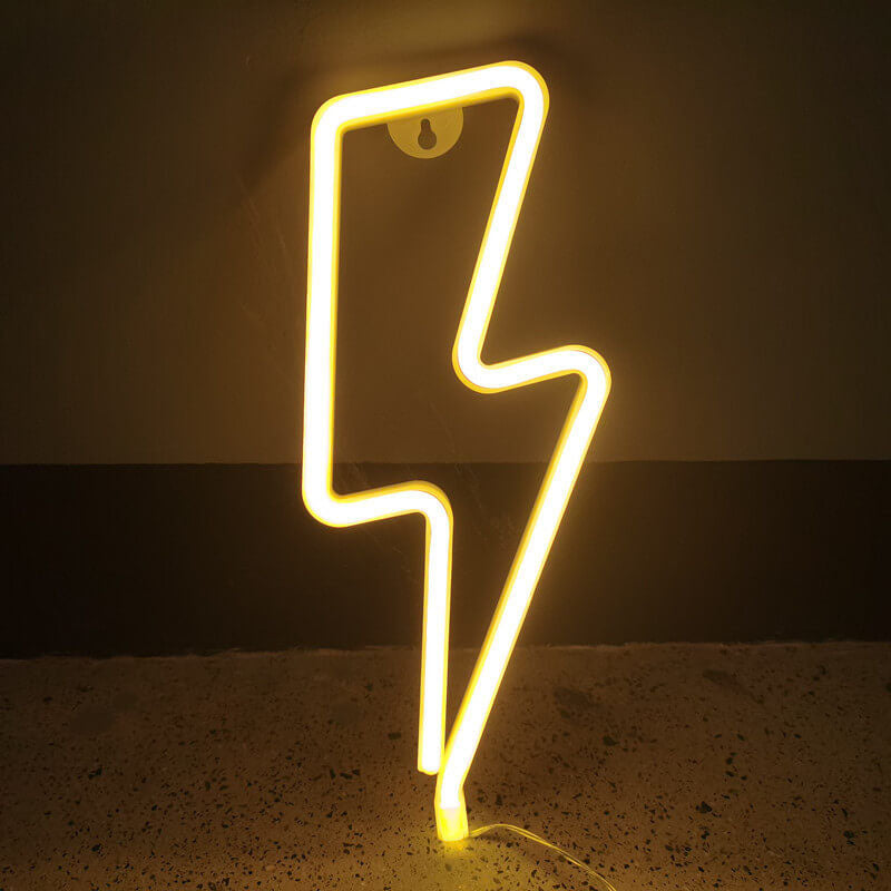 Creative Neon Lightning Shapes Color LED Battery/USB Decorative Light