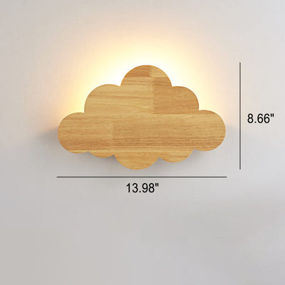 Nordic Minimalist Creative Cloud Wood 1-flammige Wandleuchte 