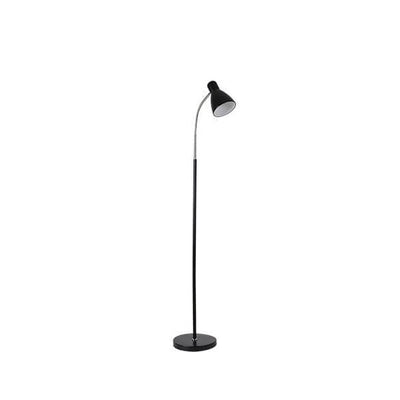 Lampadaire sur pied à 1 lumière avec abat-jour conique en placage de fer simple nordique 