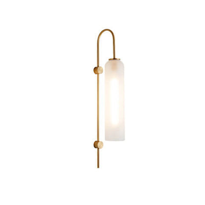 Nordic Luxury Glass Column Bent Arm 1-Light Wall Sconce Lamp