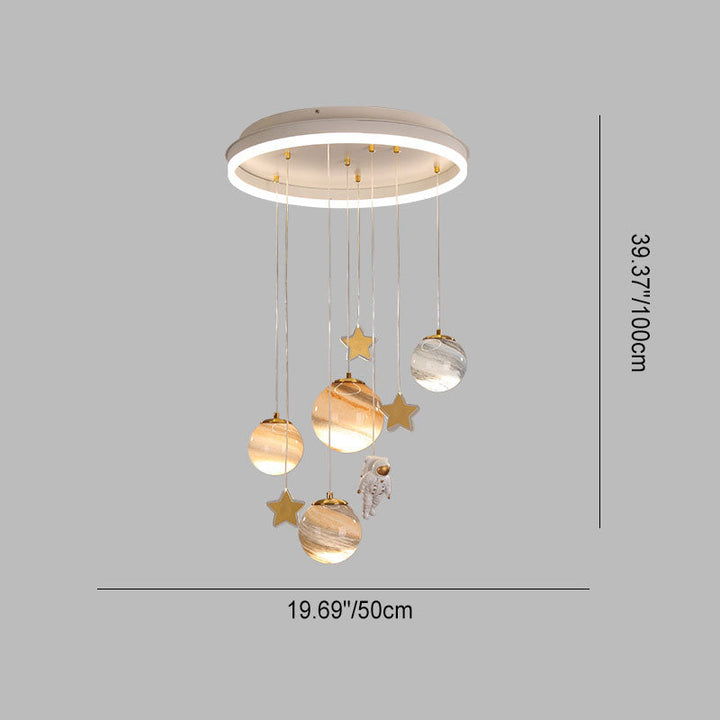 Contemporary Creative Aluminum Round Shade Acrylic Glass Ball LED Kid&