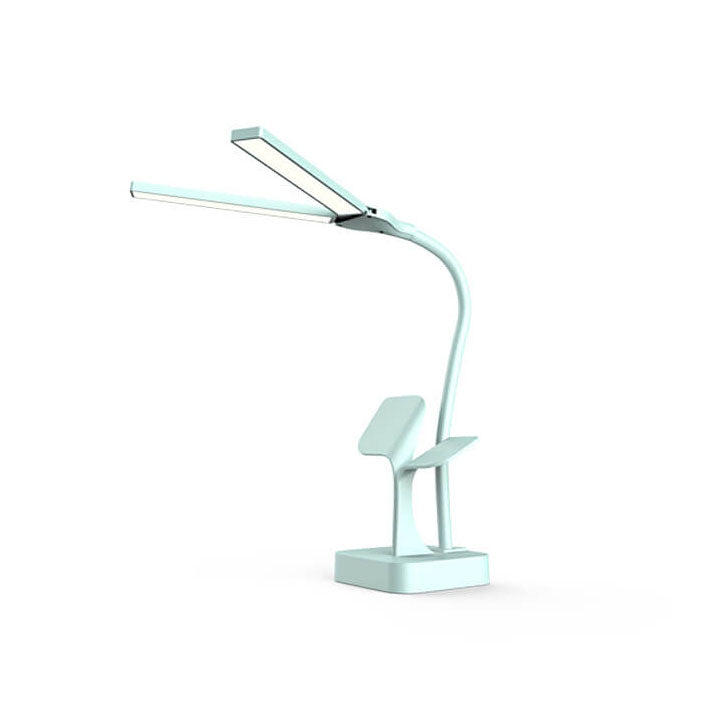 Lampe de table station moderne pliable à double lampe avec prise 