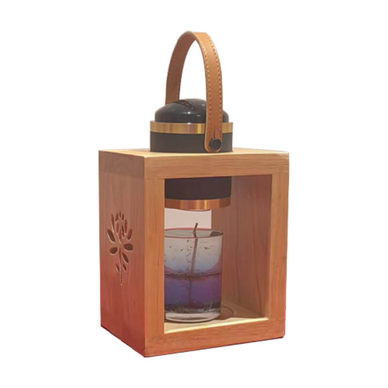 Lampe de Table en Bois Massif Minimaliste Moderne Carrée 1 Lumière Cire Fondue 