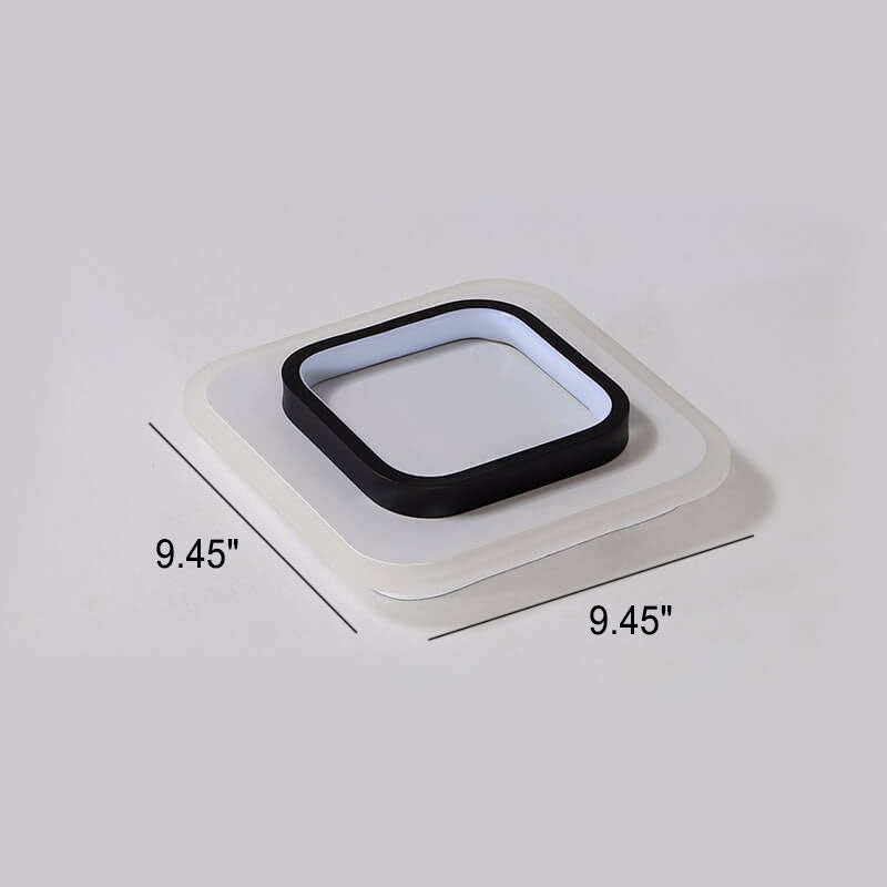 Luz de montaje empotrado LED de hierro acrílico blanco y negro cuadrado moderno 