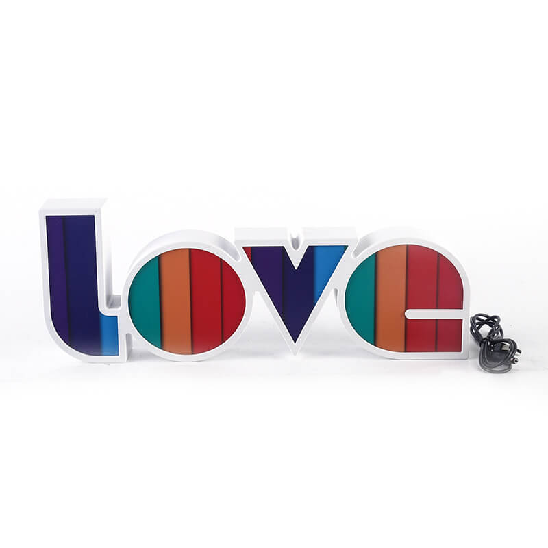 Lámpara de mesa de luz nocturna de decoración LED de cartas de amor creativas para bodas y San Valentín 